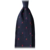Viola Milano - Classic Polka Dot 3-Fold Grenadine Tie - Navy / Red - Made in Italy - Luxury Exclusive Collection - Avvenice