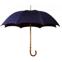 Viola Milano - Classic Polka dot Bamboo Umbrella - Navy/Red - Handmade in Italy - Luxury Exclusive Collection - Avvenice