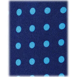 Viola Milano - Classic Polka Dot Selftipped Silk Tie - Blue/Sky - Handmade in Italy - Luxury Exclusive Collection - Avvenice