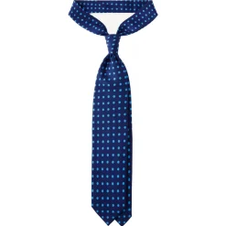 Viola Milano - Classic Polka Dot Selftipped Silk Tie - Blue/Sky - Handmade in Italy - Luxury Exclusive Collection - Avvenice