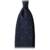 Viola Milano - Classic Polka Dot 3-Fold Grenadine Tie - Navy / Blue - Made in Italy - Luxury Exclusive Collection - Avvenice