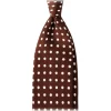 Viola Milano - Classic Polka Dot Selftipped Silk Tie - Brown - Handmade in Italy - Luxury Exclusive Collection - Avvenice