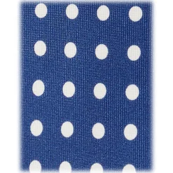 Viola Milano - Classic Polka Dot Selftipped Silk Tie - Blue/White - Handmade in Italy - Luxury Exclusive Collection - Avvenice