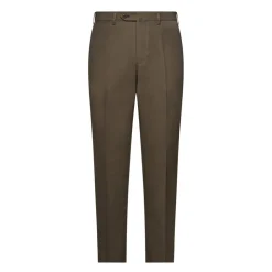 Viola Milano - Classic 4-seasonal Cotton Trousers - Army Green - Handmade in Italy - Luxury Exclusive Collection - Avvenice