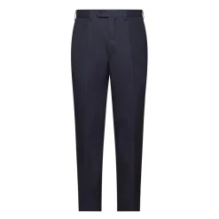 Viola Milano - Classic 4-seasonal Cotton Trousers - Navy - Handmade in Italy - Luxury Exclusive Collection - Avvenice