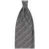 Viola Milano - Classic Shalk Stripe Untipped Flannel Tie - Light Grey - Made in Italy - Luxury Exclusive Collection - Avvenice