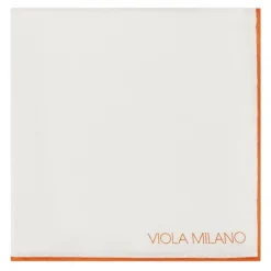 Viola Milano - Classic Shoestring Silk Pocket Square - Orange - Handmade in Italy - Luxury Exclusive Collection - Avvenice