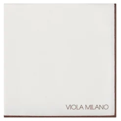 Viola Milano - Classic Shoestring Silk Pocket Square - Brown - Handmade in Italy - Luxury Exclusive Collection - Avvenice