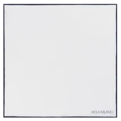 Viola Milano - Classic Shoestring 100% Linen Pocket Square - Navy - Handmade in Italy - Luxury Exclusive Collection - Avvenice