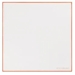 Viola Milano - Classic Shoestring 100% Cotton Pocket Square - Orange - Handmade in Italy - Luxury Exclusive Collection - Avvenice
