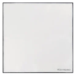 Viola Milano - Classic Shoestring Silk Pocket Square - Black - Handmade in Italy - Luxury Exclusive Collection - Avvenice