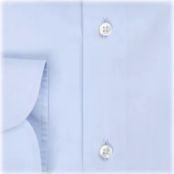 Viola Milano - Classic Solid Cut-Away Collar Dress Shirt - Classic Blue - Handmade in Italy - Luxury Exclusive Collection - Avvenice