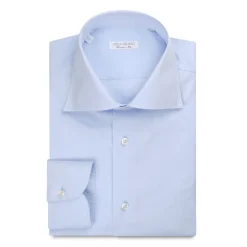 Viola Milano - Classic Solid Color Shirt - Classic Blue - Handmade in Italy - Luxury Exclusive Collection - Avvenice