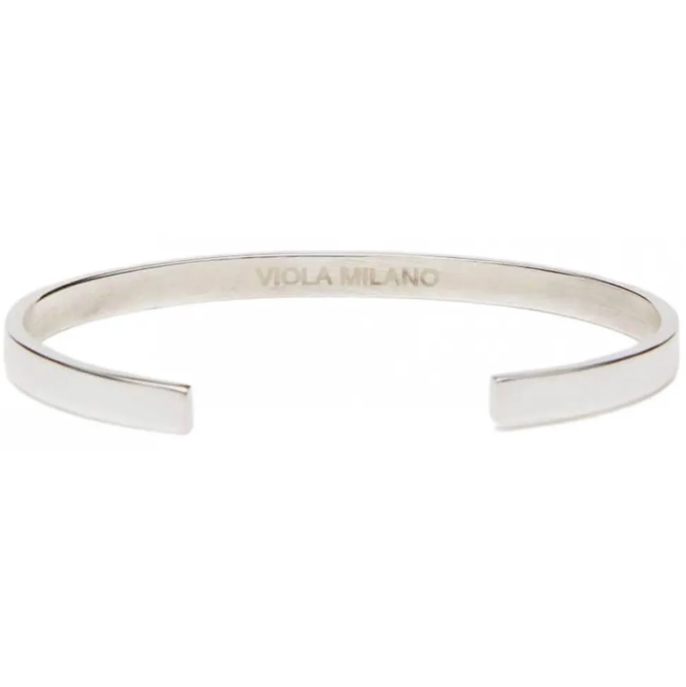 Viola Milano - Classic Sterling Silver Bangle - Classic - Handmade in Italy - Luxury Exclusive Collection - Avvenice