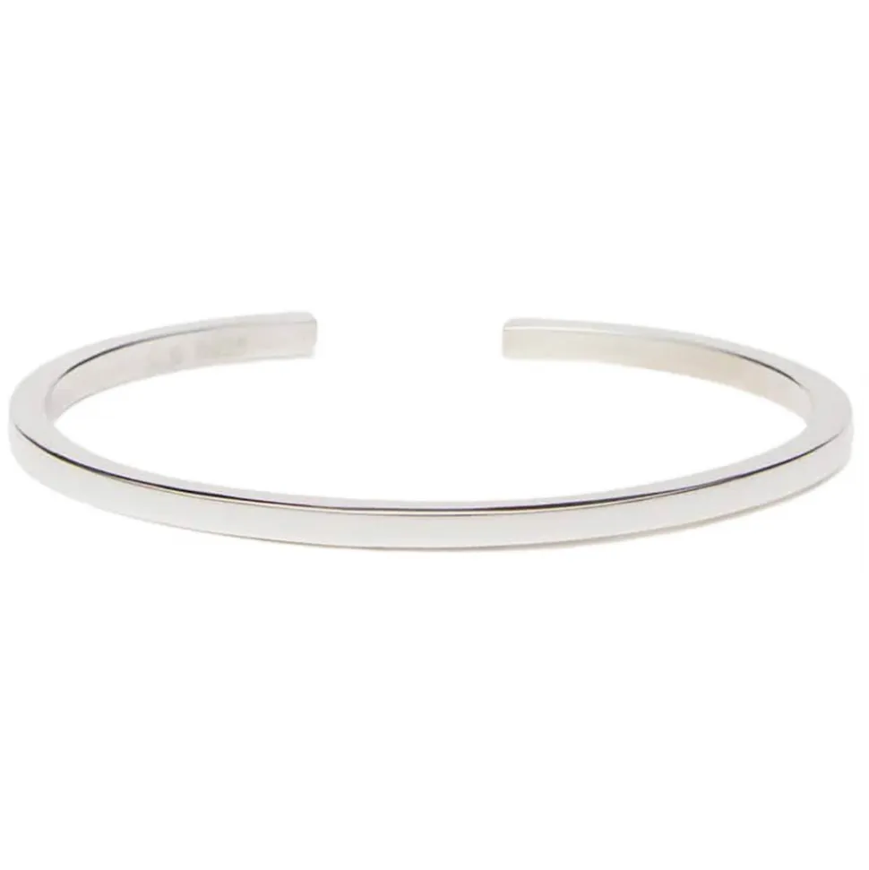 Viola Milano - Classic Sterling Silver Bangle - Small - Handmade in Italy - Luxury Exclusive Collection - Avvenice