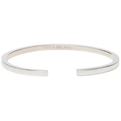 Viola Milano - Classic Sterling Silver Bangle - Small - Handmade in Italy - Luxury Exclusive Collection - Avvenice