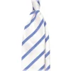 Viola Milano - Classic Stripe Selftipped Silk Jacquard Tie - Sea / Navy - Made in Italy - Luxury Exclusive Collection - Avvenice