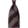 Viola Milano - Classic Stripe 3-Fold Grenadine Tie - Burgundy/White - Handmade in Italy - Luxury Exclusive Collection - Avvenice