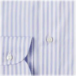 Viola Milano - Classic Stripe Shirt - Blue and White - Handmade in Italy - Luxury Exclusive Collection - Avvenice