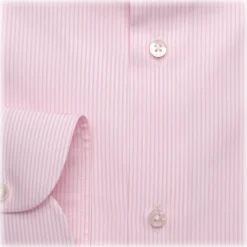 Viola Milano - Classic Stripe Cut-Away Collar Dress Shirt - Pink/White - Handmade in Italy - Luxury Exclusive Collection - Avvenice