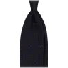 Viola Milano - Classic Stripe 3-Fold Grenadine Tie - Navy/Brown - Handmade in Italy - Luxury Exclusive Collection - Avvenice