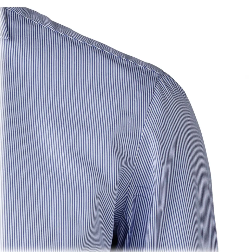 Viola Milano - Classic Stripe Shirt - Navy and White - Handmade in Italy - Luxury Exclusive Collection - Avvenice