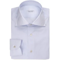 Viola Milano - Classic Stripe Cutaway-Collar Shirt - Navy - Handmade in Italy - Luxury Exclusive Collection - Avvenice