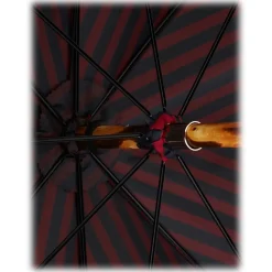 Viola Milano - Classic Stripe Chestnut Umbrella - Navy/Red - Handmade in Italy - Luxury Exclusive Collection - Avvenice