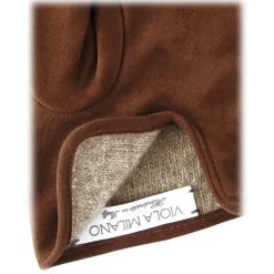 Viola Milano - Classic Suede Gloves with Rich Cashmere Lining - Light Brown - Handmade in Italy - Luxury Exclusive Collection - Avvenice
