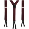 Viola Milano - Classic Width Braces L Braid Ends - Solid Burgundy - Handmade in Italy - Luxury Exclusive Collection - Avvenice