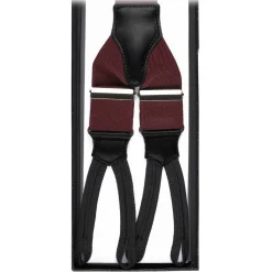 Viola Milano - Classic Width Braces L Braid Ends - Solid Burgundy - Handmade in Italy - Luxury Exclusive Collection - Avvenice