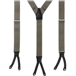 Viola Milano - Classic Width Braces L Braid Ends - Polka Dot Taupe - Handmade in Italy - Luxury Exclusive Collection - Avvenice