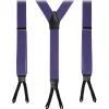 Viola Milano - Classic Width Braces L Braid Ends - Solid Purple - Handmade in Italy - Luxury Exclusive Collection - Avvenice