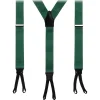 Viola Milano - Classic Width Braces L Braid Ends - Polka Dot Green - Handmade in Italy - Luxury Exclusive Collection - Avvenice