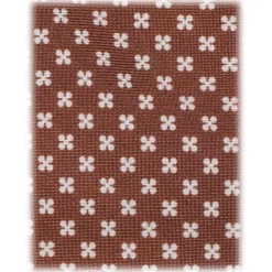 Viola Milano - Clover Floral Selftipped Italian Silk Tie - Brown - Handmade in Italy - Luxury Exclusive Collection - Avvenice