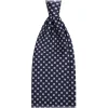 Viola Milano - Clover Floral Selftipped Italian Silk Tie - Navy - Handmade in Italy - Luxury Exclusive Collection - Avvenice