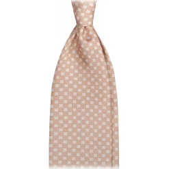 Viola Milano - Clover Floral Selftipped Italian Silk Tie - Sand - Handmade in Italy - Luxury Exclusive Collection - Avvenice