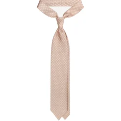 Viola Milano - Clover Floral Selftipped Italian Silk Tie - Sand - Handmade in Italy - Luxury Exclusive Collection - Avvenice