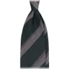 Viola Milano - Club Stripe 3-fold Grenadine Tie - Green Mix - Handmade in Italy - Luxury Exclusive Collection - Avvenice
