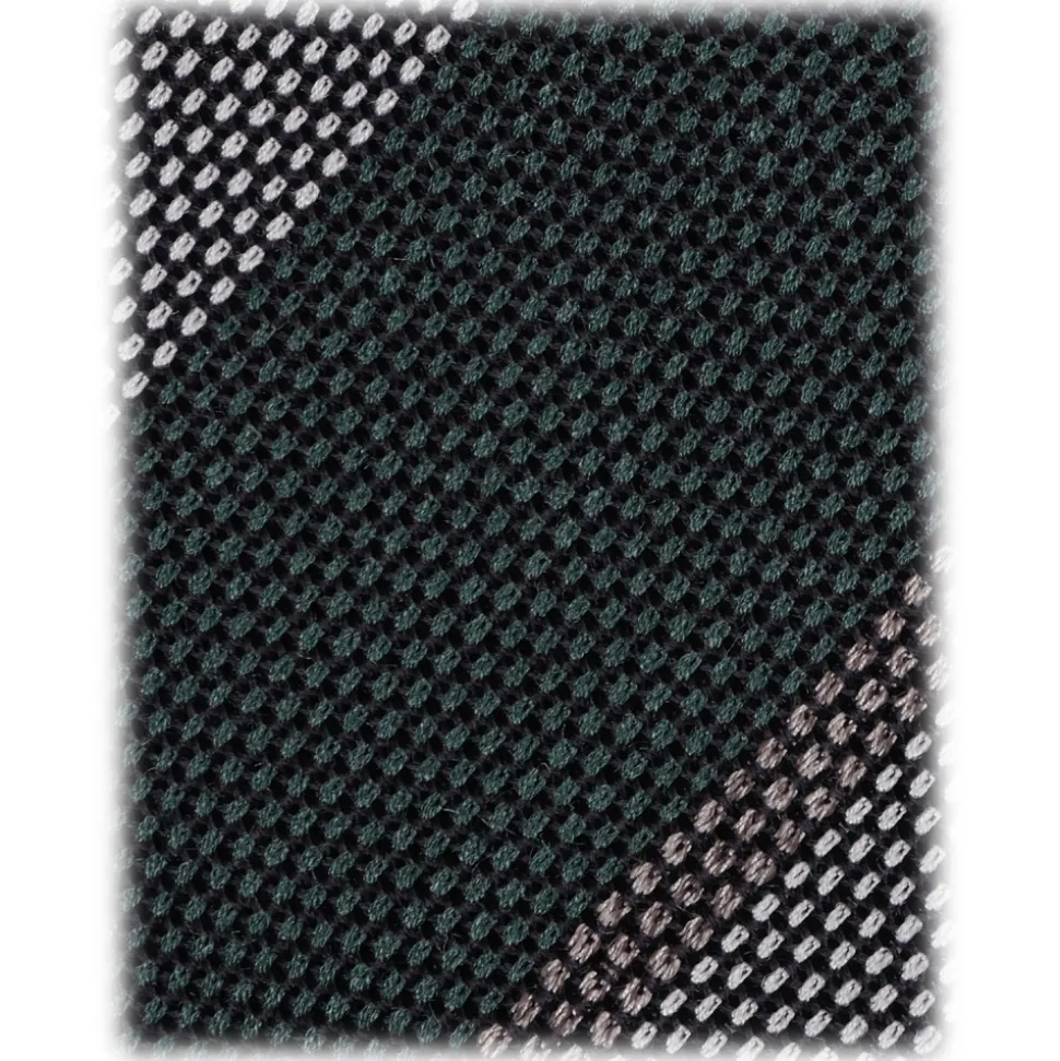 Viola Milano - Club Stripe 3-fold Grenadine Tie - Green Mix - Handmade in Italy - Luxury Exclusive Collection - Avvenice