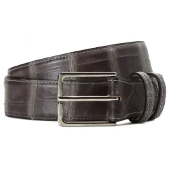 Viola Milano - Como Alligator Leather Belt - Grey - Handmade in Italy - Luxury Exclusive Collection - Avvenice