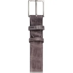 Viola Milano - Como Alligator Leather Belt - Grey - Handmade in Italy - Luxury Exclusive Collection - Avvenice