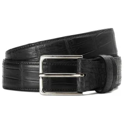 Viola Milano - Como Alligator Leather Belt - Black - Handmade in Italy - Luxury Exclusive Collection - Avvenice