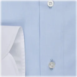 Viola Milano - Contrast Collar Cut-Away Collar Shirt - Blue/White - Handmade in Italy - Luxury Exclusive Collection - Avvenice