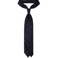 Viola Milano - Contrast Stripe 3-fold Grenadine Tie - Navy - Handmade in Italy - Luxury Exclusive Collection - Avvenice