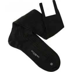 Viola Milano - Contrast Striped Over-The-Calf Cotton Socks - Forest/ Burgundy - Handmade in Italy - Luxury Exclusive Collection - Avvenice