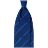 Viola Milano - Contrast Stripe 3-fold Grenadine Tie - Sky Mix - Handmade in Italy - Luxury Exclusive Collection - Avvenice