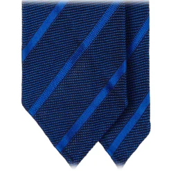 Viola Milano - Contrast Stripe 3-fold Grenadine Tie - Sky Mix - Handmade in Italy - Luxury Exclusive Collection - Avvenice