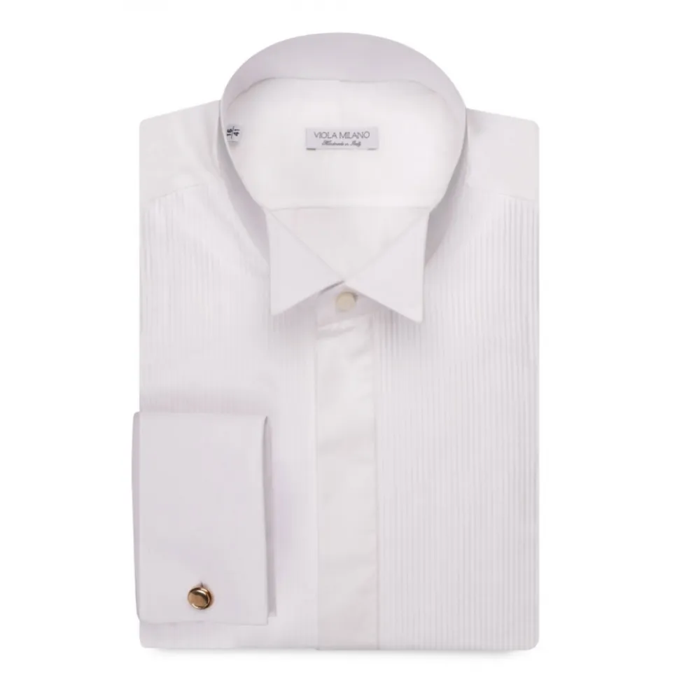 Viola Milano - Cotton Dress Shirt - White - Handmade in Italy - Luxury Exclusive Collection - Avvenice