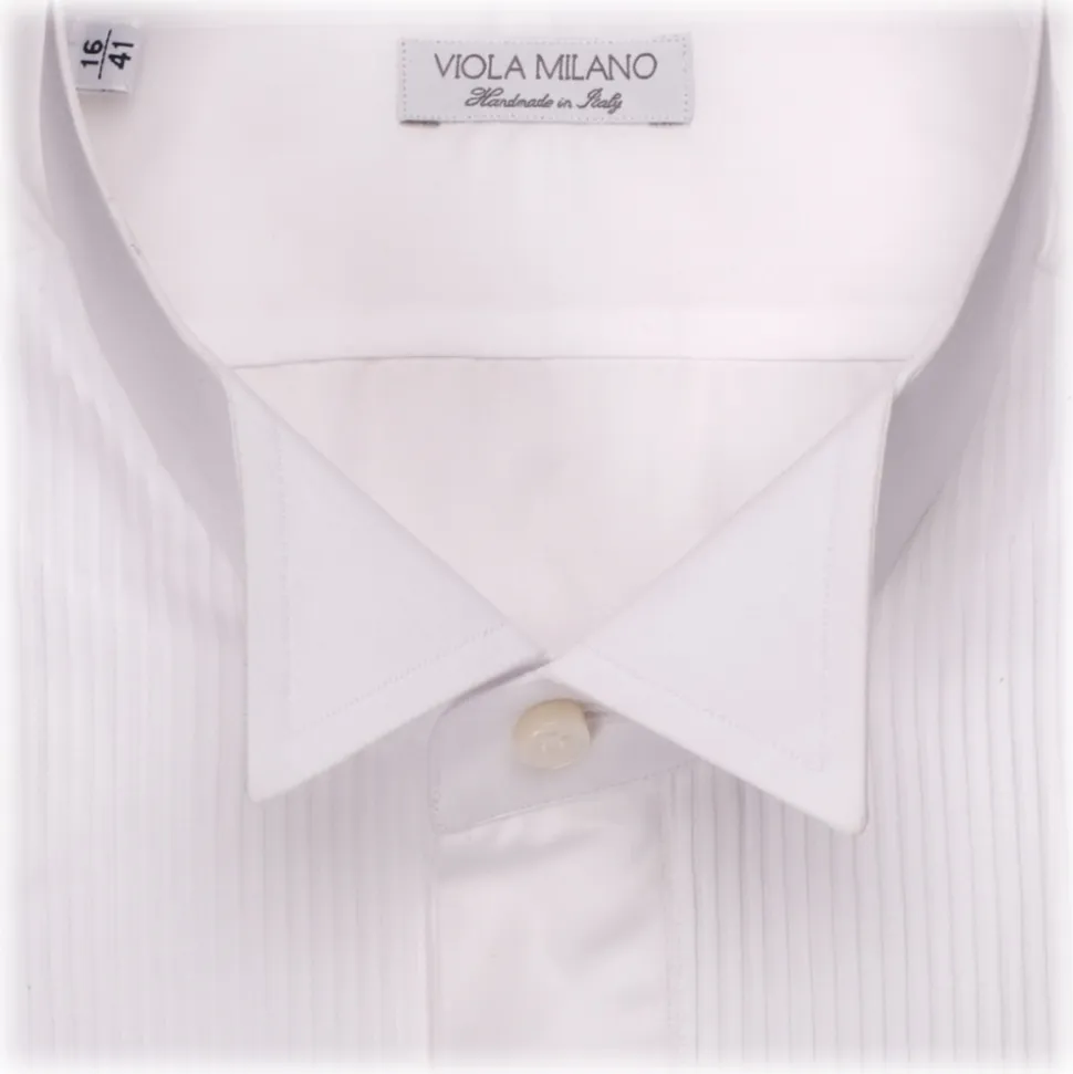 Viola Milano - Cotton Dress Shirt - White - Handmade in Italy - Luxury Exclusive Collection - Avvenice